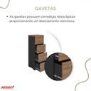 Ver imagem 5 de Gaveteiro Arquivo Tamburato 4 Gavetas Nogal/preto - Artany Móveis