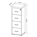 Ver imagem 3 de Gaveteiro Arquivo Tamburato 4 Gavetas Nogal/preto - Artany Móveis