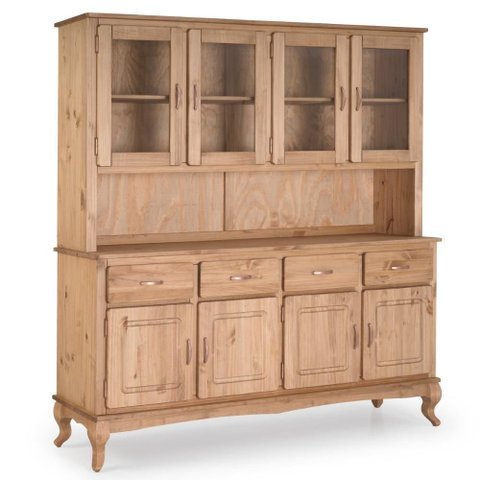 Balcão com Arca Oratório em Madeira Maciça 4 Mais 4 Portas Marrom Antique