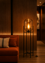 Ver imagem 2 de Luminária de Chão Piso 100cm Globo Vidro Fumê Cinza Espelhada Coluna Pedestal Lv-Ash-3 Gimpo
