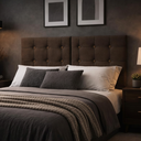 Ver imagem 6 de Cabeceira Estofada 140cm Dobrável P/ Cama de Casal Moderna: Chocolate