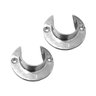 Suporte Flange Cromado para Varão de Cortina 28mm 1 Par - Cromado - 1