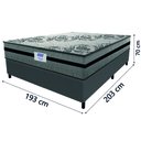Ver imagem 3 de Cama Box Casal King Colchão Gazin com Molas Ensacadas Rubi Suede Cinza/preto