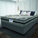Ver imagem 2 de Cama Box Casal King Colchão Gazin com Molas Ensacadas Rubi Suede Cinza/preto