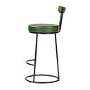 Ver imagem 3 de Banqueta Alta Cozinha 70cm Encosto Industrial Aço Kit 2 Ziria Pu Verde S02 - D’Rossi