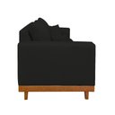 Ver mais imagens de Kit 2 Poltronas Living + Sofá 3 Lugares Base Madeira Suede Cor:preto