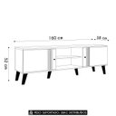 Ver imagem 4 de Rack Bancada para Tv 65 Pol 160cm Sia Nature/off Z49 - Mpozenato