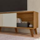 Ver imagem 6 de Rack Bancada para Tv 65 Pol 160cm Sia Nature/off Z49 - Mpozenato