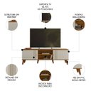 Ver imagem 3 de Rack Bancada para Tv 65 Pol 160cm Sia Nature/off Z49 - Mpozenato