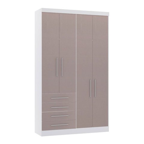 Guarda Roupa Modulado 134,50cm 4 Portas e 4 Gavetas Alpes Luciane Móveis