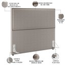 Ver imagem 5 de Cabeceira Box Casal King Com Tachas 195 cm Vicenza L02 Bouclê Bege - Lyam Decor