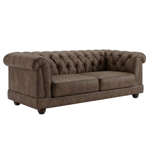 Sofa 2 Lugares Capitone Acorde 190 cm Pes MDF Courino Tcs 729 Moll