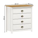 Ver imagem 3 de Cômoda com 4 Gavetas Madeira Maciça - Branco/carvalho