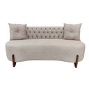 Ver imagem 2 de Sofá 2 Lugares Orgânico Curvo Tókio 150cm Bouclé Bege