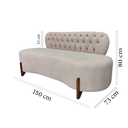 Ver imagem 7 de Sofá 2 Lugares Orgânico Curvo Tókio 150cm Bouclé Bege