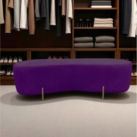 Puff Decorativo Orgânico Alana Veludo Roxo