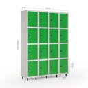 Ver imagem 3 de Armário Roupeiro Locker Guarda-volume de Aço 16 Portas Pequenas com Fecho para Cadeado Vestiário