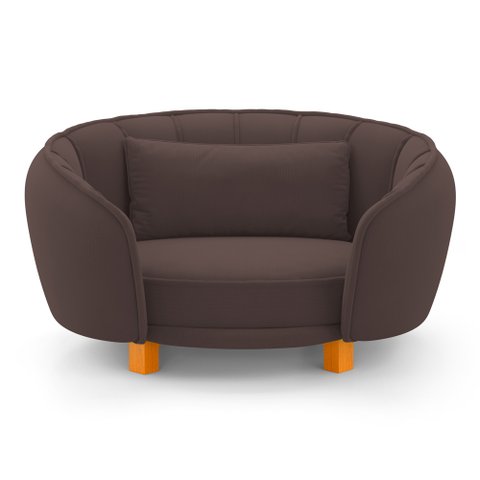 Mini Cama Poltrona Pet Lary Baby para Cachorro Veludo Marrom - Desk Design