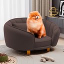 Ver imagem 2 de Mini Cama Poltrona Pet Lary Baby para Cachorro Veludo Marrom - Desk Design