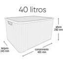 Ver imagem 2 de 2 X Caixa Organizadora Plástica Rattan 40 Litros com Tampa