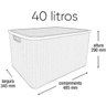 2 X Caixa Organizadora Plástica Rattan 40 Litros com Tampa - 2