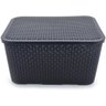 2 X Caixa Organizadora Plástica Rattan 40 Litros com Tampa - 9