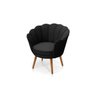 Poltrona Decorativa Pétala Sala de Estar Tecido Suede Preto Kimi Design - 2