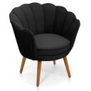 Ver imagem 1 de Poltrona Decorativa Pétala Sala de Estar Tecido Suede Preto Kimi Design