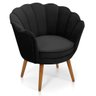 Poltrona Decorativa Pétala Sala de Estar Tecido Suede Preto Kimi Design - 1