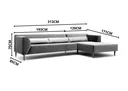 Ver imagem 2 de Sofá em L com chaise de casal 3,13m x 1,71m - ROD001:azul