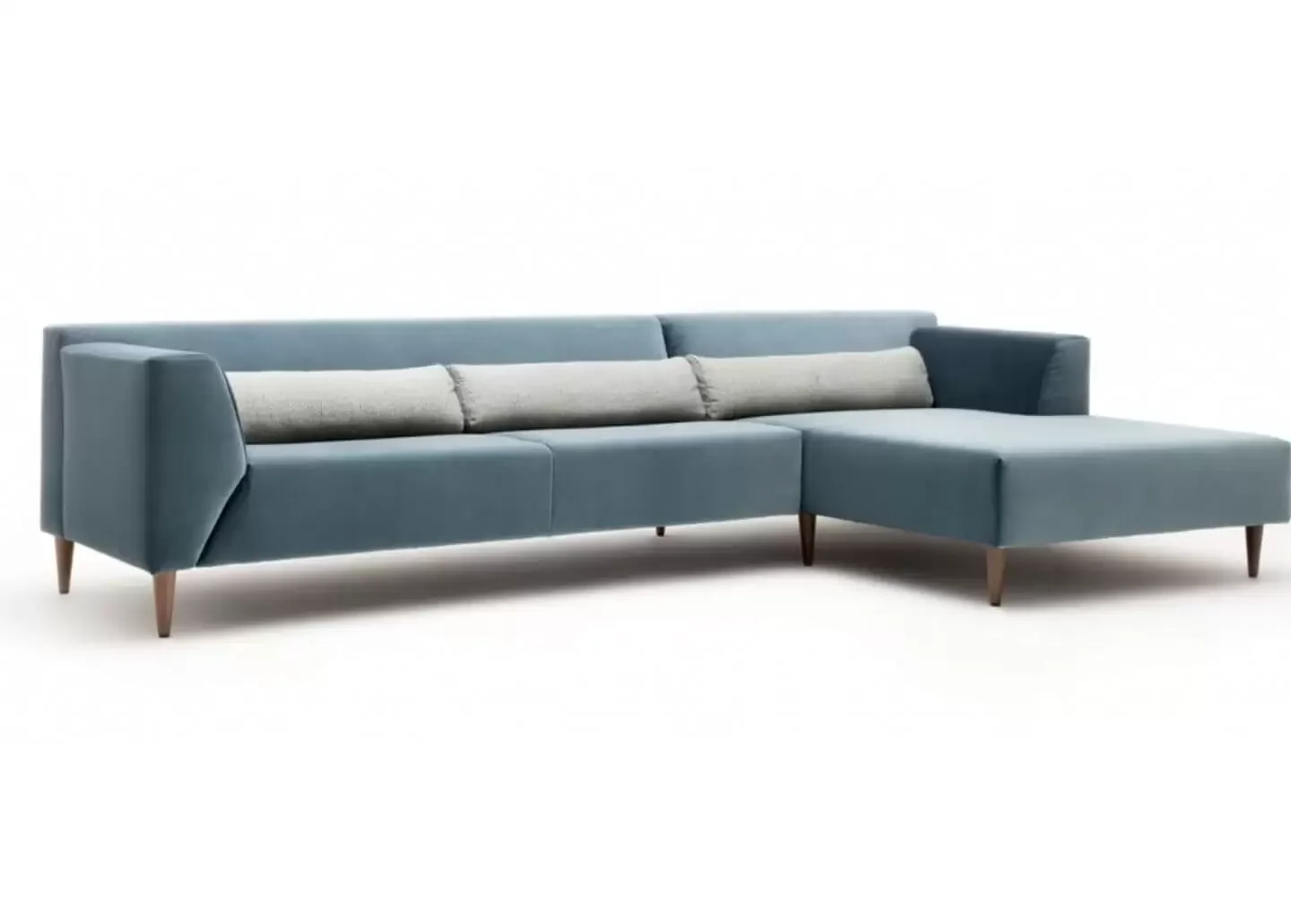 Ver imagem 3 de Sofá em L com chaise de casal 3,13m x 1,71m - ROD001:azul