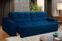 Ver imagem 1 de Sofá Retrátil e Reclinável 2 lugares com Molas 1,50m Vegas Suede Azul Adonai Estofados