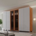 Ver imagem 4 de Guarda Roupa Casal Coliseu Gold Mdf 6 Portas e 6 Gavetas com Pés Modera Mobília