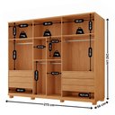 Ver imagem 3 de Guarda Roupa Casal Coliseu Gold Mdf 6 Portas e 6 Gavetas com Pés Modera Mobília