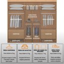 Ver imagem 6 de Guarda Roupa Casal Coliseu Gold Mdf 6 Portas e 6 Gavetas com Pés Modera Mobília