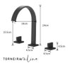 Misturador Lavatório de Bancada Meber 1878 C52 Preto Matte:preto Matte/fosco - 5