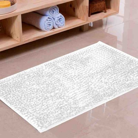 Tapete P/ Banheiro Shaggy Deluxe 0,60 X 0,90 Branco Niazitex 05002549bcouni