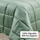 Ver imagem 2 de Edredom Queen Dupla Face Verde 400 Fios Egípcio 100% Algodão 3 Peças