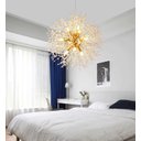 Ver imagem 4 de Lustre Pendente Cristal Flor Dente De Leão 50 Cm Para Sala Estar Jantar E Quarto: Dourado