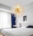 Ver imagem 4 de Lustre Pendente Cristal Flor Dente De Leão 50 Cm Para Sala Estar Jantar E Quarto: Dourado