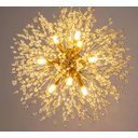 Ver imagem 2 de Lustre Pendente Cristal Flor Dente De Leão 50 Cm Para Sala Estar Jantar E Quarto: Dourado