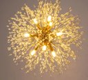 Ver imagem 2 de Lustre Pendente Cristal Flor Dente De Leão 50 Cm Para Sala Estar Jantar E Quarto: Dourado