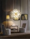 Ver imagem 6 de Lustre Pendente Cristal Flor Dente De Leão 50 Cm Para Sala Estar Jantar E Quarto: Dourado