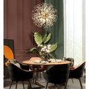 Ver imagem 5 de Lustre Pendente Cristal Flor Dente De Leão 50 Cm Para Sala Estar Jantar E Quarto: Dourado