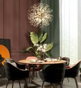 Ver imagem 5 de Lustre Pendente Cristal Flor Dente De Leão 50 Cm Para Sala Estar Jantar E Quarto: Dourado