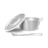 Conjunto Panela Caçarola Cozinha Hotel em Alumínio 6,3L Tampa e Colher de Arroz - Alumínio ABC - 1