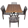 Conjunto Mesa Flex 75x75 + 4 Cadeiras Gruvyer Fendi Sala de Jantar Restaurante Sorveteria Cafeteria - 1