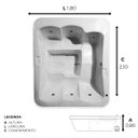 Ver imagem 2 de Spa Retangular Singapura com Hidro em Acrílico - 220v