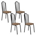 Ver imagem 1 de Kit com 04 Cadeiras 121 Preta Corino Rattan Artefamol