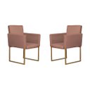 Ver imagem 1 de Conjunto 02 Poltronas para Recepção e Sala Klara Suede - Cappuccino